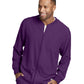 Men's Three-Pocket Zip-Up Structure Warm-Up Scrub Jacket - SK0408 - Eggplant