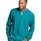 Men's Three-Pocket Zip-Up Structure Warm-Up Scrub Jacket - SK0408 - Teal
