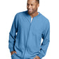 Men's Three-Pocket Zip-Up Structure Warm-Up Scrub Jacket - SK0408 - Ciel Blue