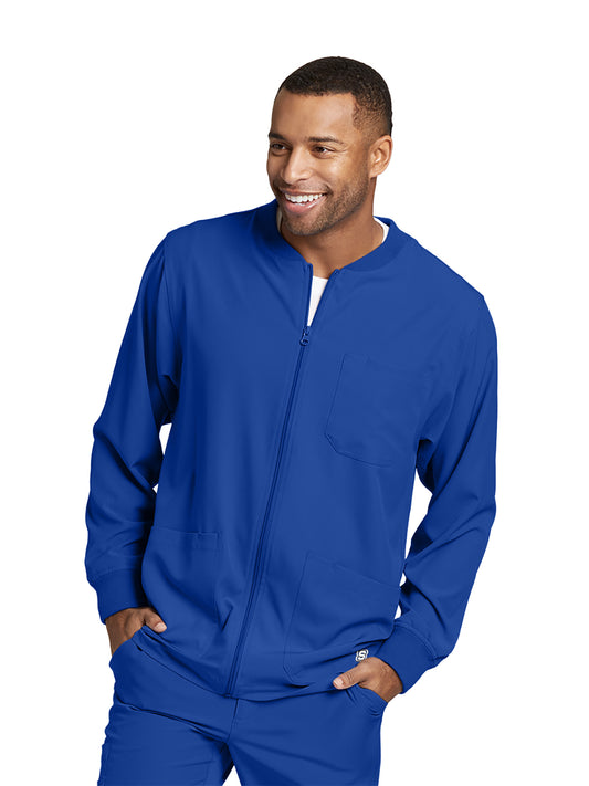 Men's Three-Pocket Zip-Up Structure Warm-Up Scrub Jacket - SK0408 - Galaxy