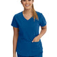Women's Three-Pocket Curved V-Neck Breeze Scrub Top - SK101 - New Royal