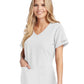 Women's Three-Pocket Curved V-Neck Breeze Scrub Top - SK101 - White