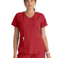 Women's Three-Pocket Curved V-Neck Breeze Scrub Top - SK101 - True Red