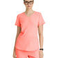 Women's Three-Pocket Curved V-Neck Breeze Scrub Top - SK101 - Coral Fizz