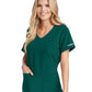Women's Three-Pocket Curved V-Neck Breeze Scrub Top - SK101 - Hunter Green