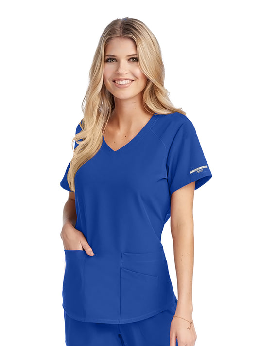 Women's Three-Pocket Curved V-Neck Breeze Scrub Top - SK101 - Galaxy