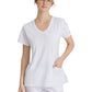 Women's Three-Pocket Crossover V-Neck Reliance Scrub Top - SK102 - White