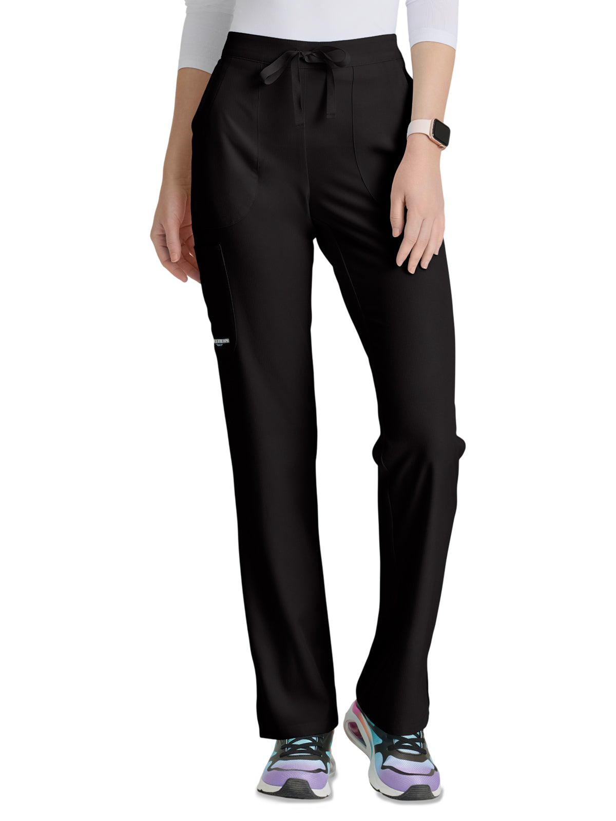 Women's Three-Pocket Fit & Flare Reliance Scrub Pant - SK201 - Black
