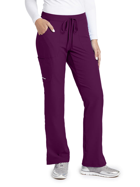 Women's Three-Pocket Fit & Flare Reliance Scrub Pant - SK201 - Wine