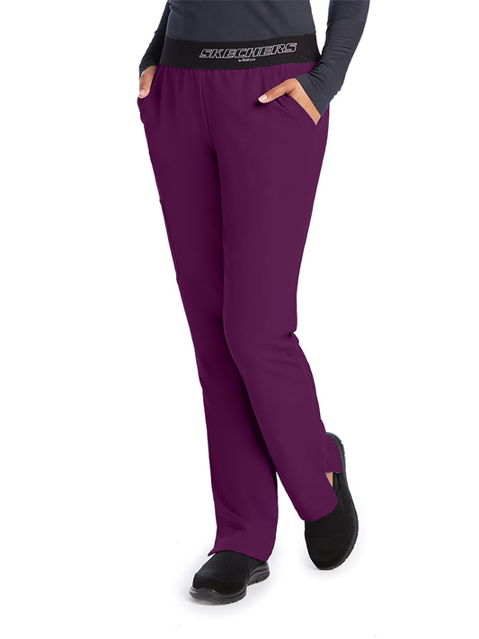 Women's Three-Pocket Straight Leg Breeze Scrub Pant - SK202 - Wine