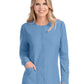 Women's Two-Pocket Snap-Front Stability Warm-Up Scrub Jacket - SK401 - Ciel Blue