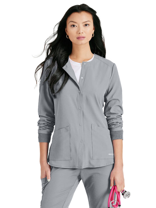 Women's Two-Pocket Snap-Front Stability Warm-Up Scrub Jacket - SK401 - Moonstruck