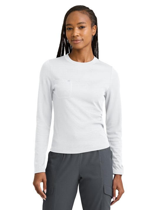 Women's One-Pocket Holly Tee - SKK805 - White