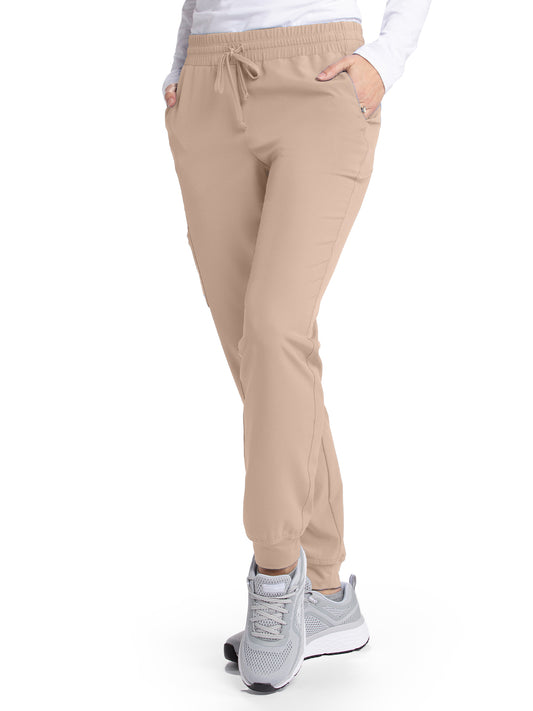 Women's Four-Pocket Low-Rise Theory Jogger Scrub Pant - SKP552 - New Khaki