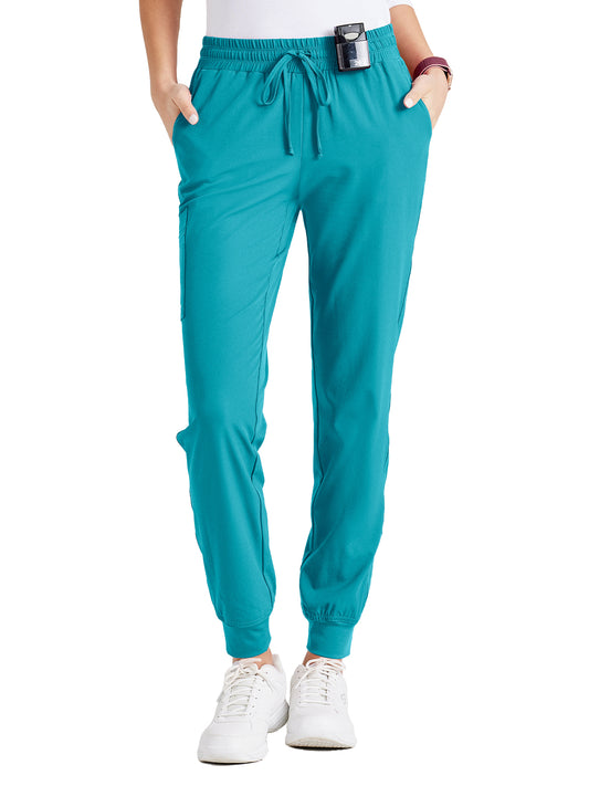 Women's Four-Pocket Low-Rise Theory Jogger Scrub Pant - SKP552 - Teal