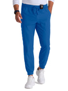 Men's Three-Pocket Drawcord and Zip-Fly Structure Jogger Scrub Pant - SKP572 - New Royal