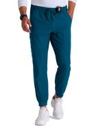 Men's Three-Pocket Drawcord and Zip-Fly Structure Jogger Scrub Pant - SKP572 - Bahama