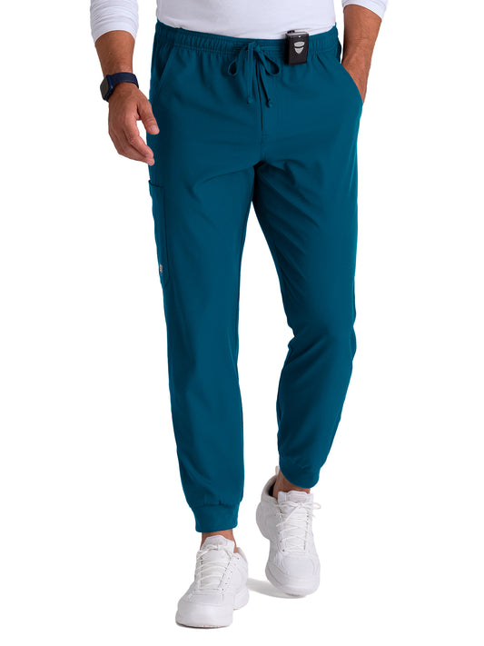 Men's Three-Pocket Drawcord and Zip-Fly Structure Jogger Scrub Pant - SKP572 - Bahama