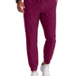 Men's Three-Pocket Drawcord and Zip-Fly Structure Jogger Scrub Pant - SKP572 - Wine
