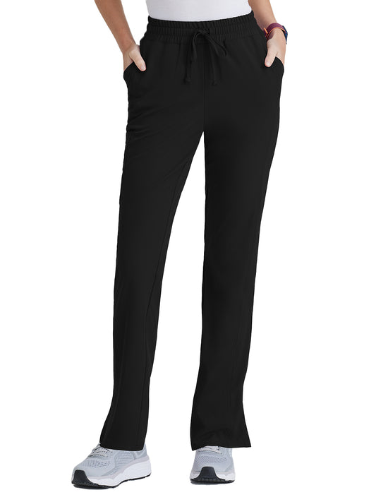 Women's Six-Pocket Tapered Leg Gamma Scrub Pant - SKP623 - Black