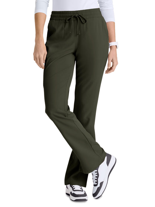 Women's Six-Pocket Tapered Leg Gamma Scrub Pant - SKP623 - Olive