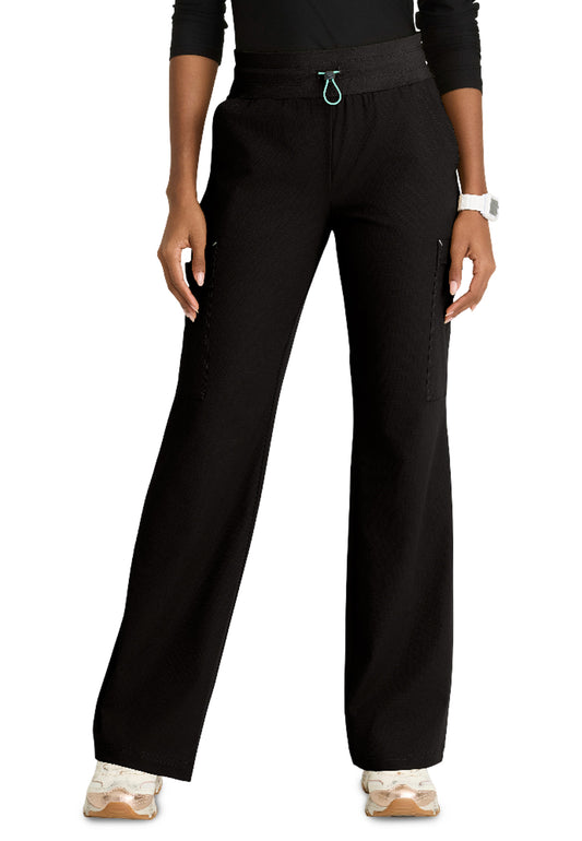 Women's Five-Pocket Fit & Flare Explore Scrub Pant - SKP712 - Black