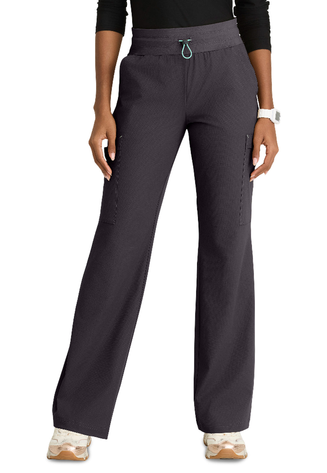 Women's Five-Pocket Fit & Flare Explore Scrub Pant - SKP712 - Pewter