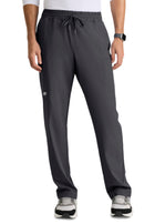 Men's Five-Pocket Elastic Waistband Compass Scrub Pant - SKP718 - Pewter