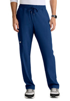 Men's Five-Pocket Elastic Waistband Compass Scrub Pant - SKP718 - Navy