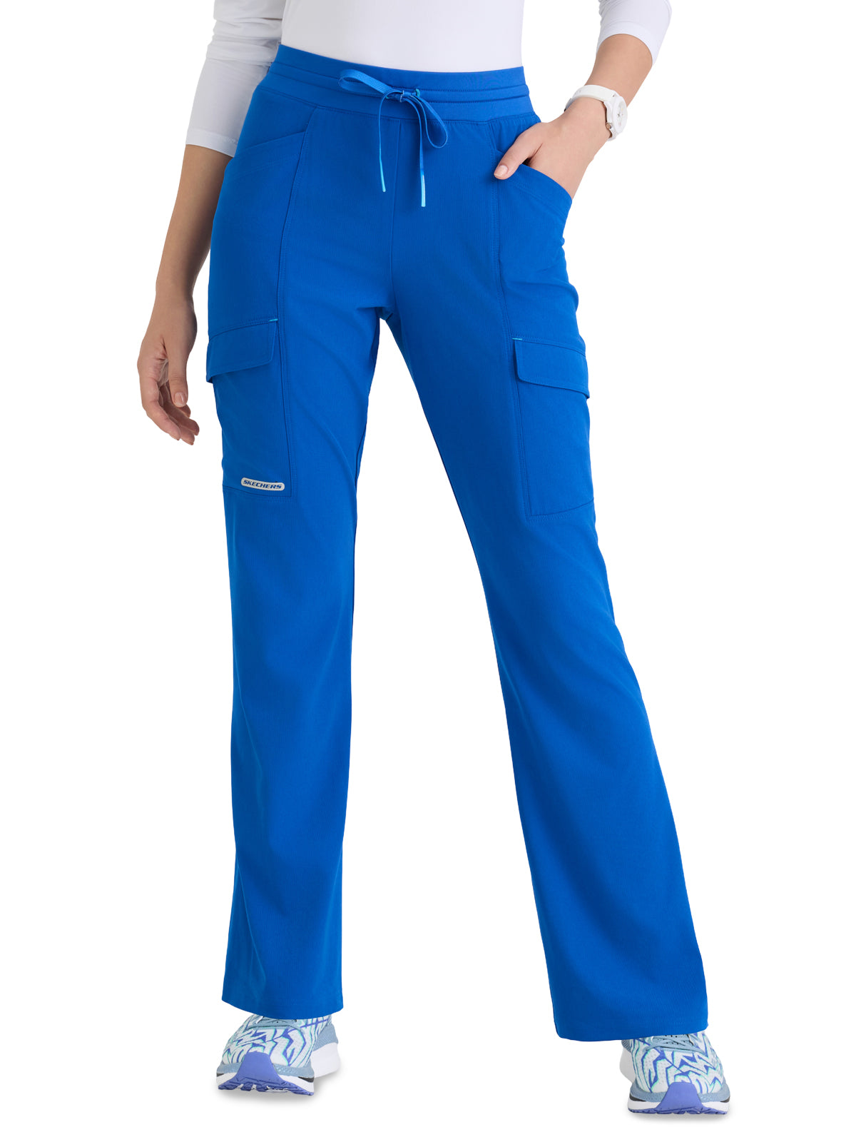 Women's Five Pocket Drawstring Reward Scrub Pant - SKP733 - New Royal