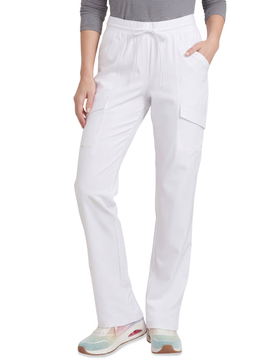 Women's Five Pocket Drawstring Reward Scrub Pant - SKP733 - White