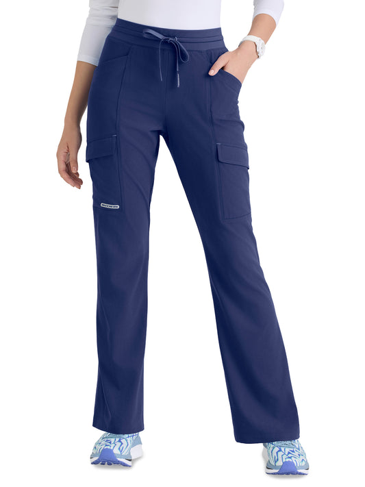 Women's Five Pocket Drawstring Reward Scrub Pant - SKP733 - Navy