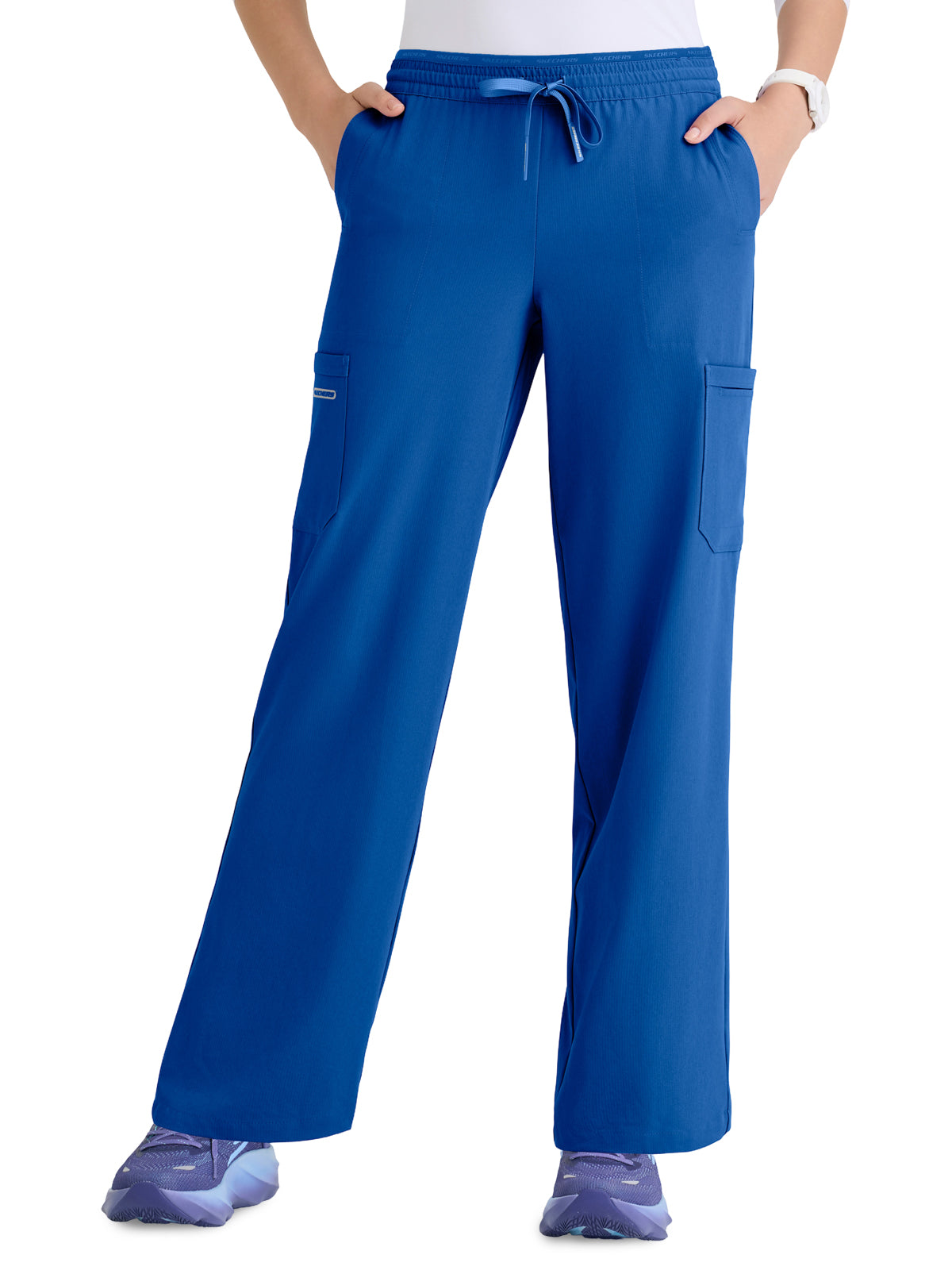 Women's Six Pocket Drawstring Honor Scrub Pant - SKP734 - New Royal