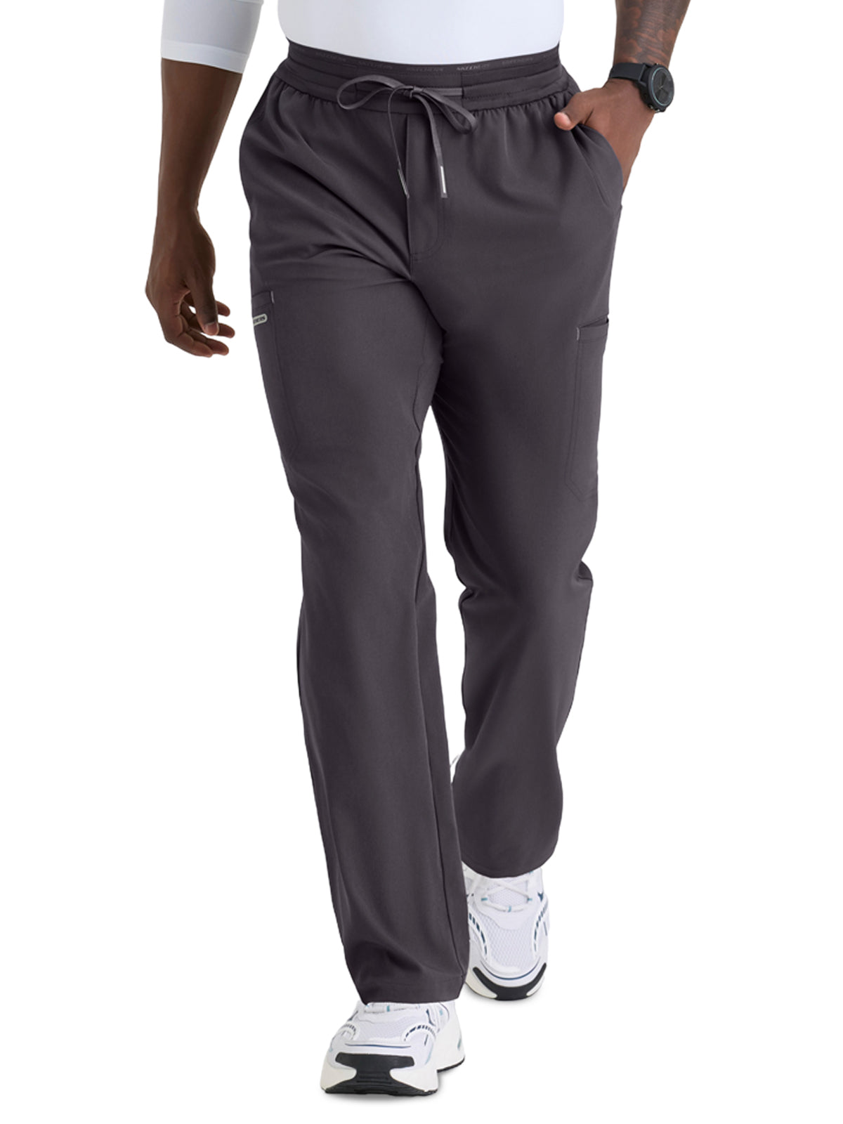 Men's Six Pocket Drawstring Merit Scrub Pant - SKP736 - Pewter