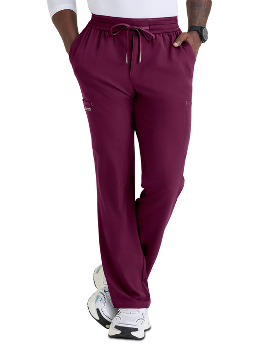 Men's Six Pocket Drawstring Merit Scrub Pant - SKP736 - Wine