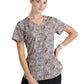 Women's Three-Pocket V-Neck Reliance Print Scrub Top - SKT021 - All Kinds Of Leopard