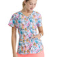 Women's Three-Pocket V-Neck Reliance Print Scrub Top - SKT021 - Bohemebark