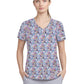 Women's Three-Pocket V-Neck Reliance Print Scrub Top - SKT021 - Sweater Together