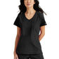 Women's One-Pocket V-Neck Dignity Tuck-In Scrub Top - SKT147 - Black