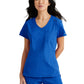 Women's One-Pocket V-Neck Dignity Tuck-In Scrub Top - SKT147 - New Royal