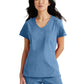 Women's One-Pocket V-Neck Dignity Tuck-In Scrub Top - SKT147 - Ciel Blue