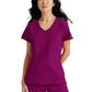 Women's One-Pocket V-Neck Dignity Tuck-In Scrub Top - SKT147 - Wine