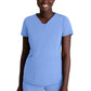 Women's Three-Pocket V-Neck Serene Scrub Top - SKT220 - Ciel Blue