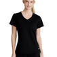 Women's One-Pocket Curved Neck Flow Scrub Top - SKT221 - Black