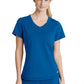Women's One-Pocket Curved Neck Flow Scrub Top - SKT221 - New Royal
