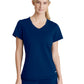 Women's One-Pocket Curved Neck Flow Scrub Top - SKT221 - Navy