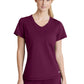 Women's One-Pocket Curved Neck Flow Scrub Top - SKT221 - Wine