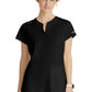 Women's Two-Pocket Placket V-Neck Coast Scrub Top - SKT259 - Black