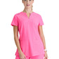 Women's Two-Pocket Placket V-Neck Coast Scrub Top - SKT259 - Passion Pink