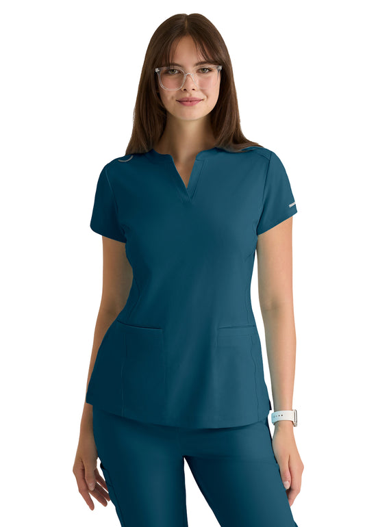 Women's Two-Pocket Placket V-Neck Coast Scrub Top - SKT259 - Bahama